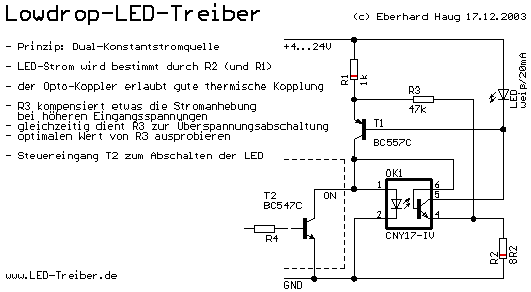 LDO-LED-Treiber mit Opto-Koppler