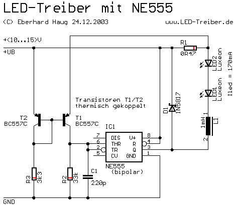 LED-Treiber mit NE555