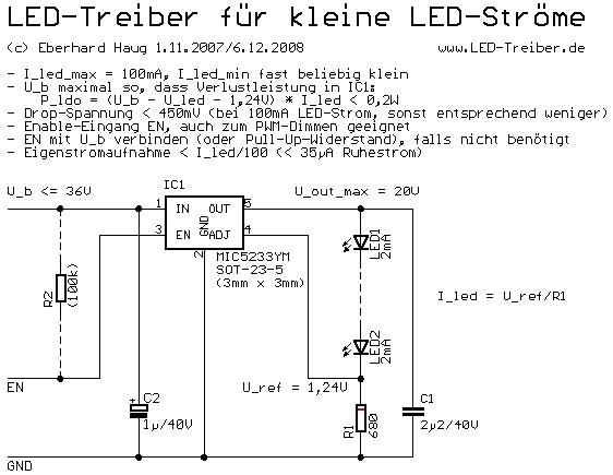LED-Treiber mit MIC5233