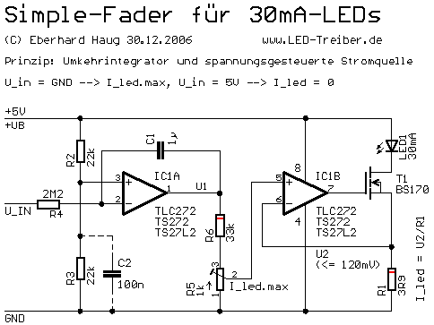 Simple-Fader für 30mA LEDs